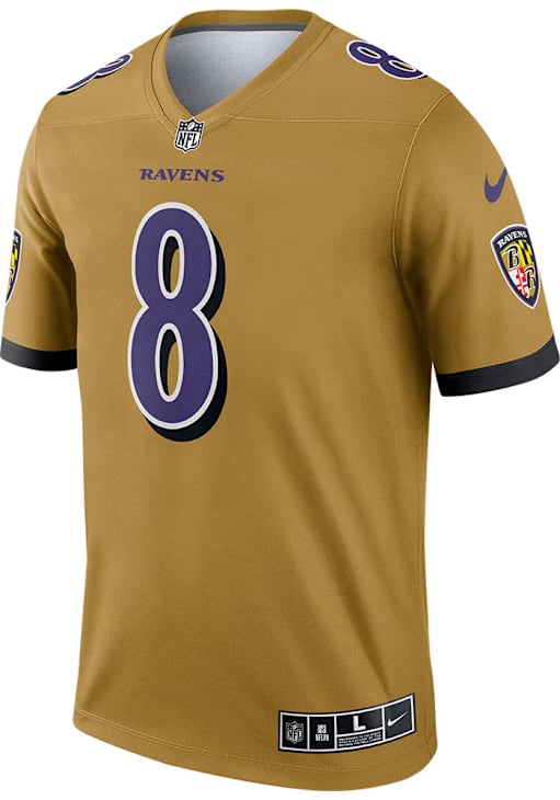 Lamar Jackson Baltimore Ravens Inverted Legend Jersey GOLD
