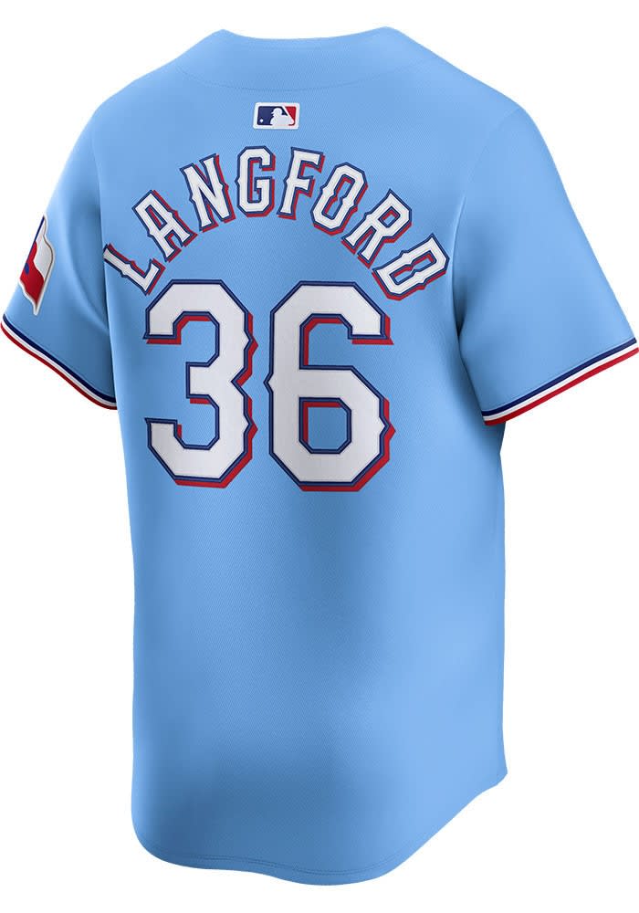 Wyatt Langford Texas Rangers Mens LIGHT BLUE Alt Limited Baseball
