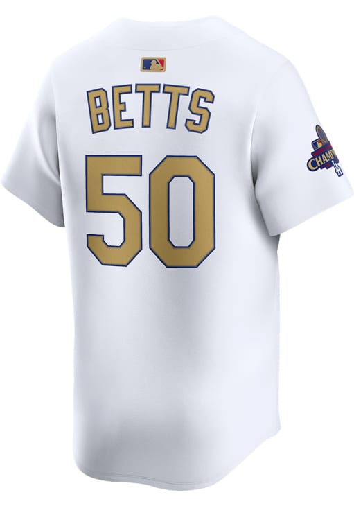 Mookie Betts Nike Los Angeles Dodgers Mens White 2024 World Series Champions Limited Baseball Jers..