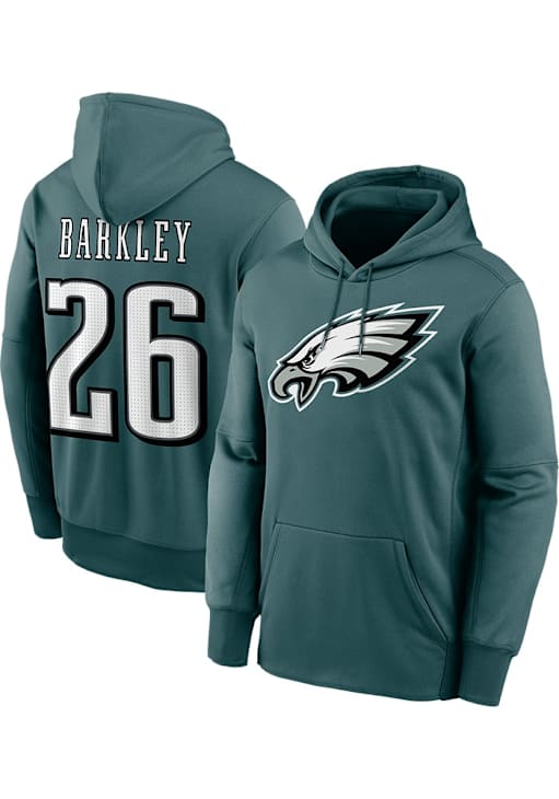 Saquon Barkley Philadelphia Eagles Mens TEAL Therma Player Hood