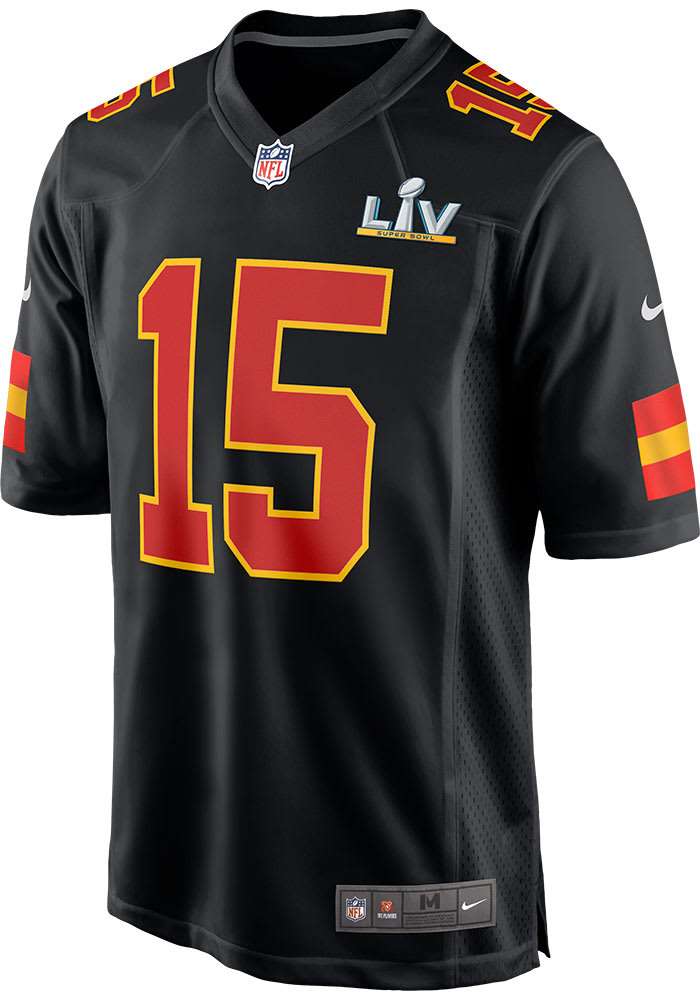 PATRICK MAHOMES Kansas City CHIEFS Nike BLACK Super Bowl LV 55 GAME Jersey  S-XXL