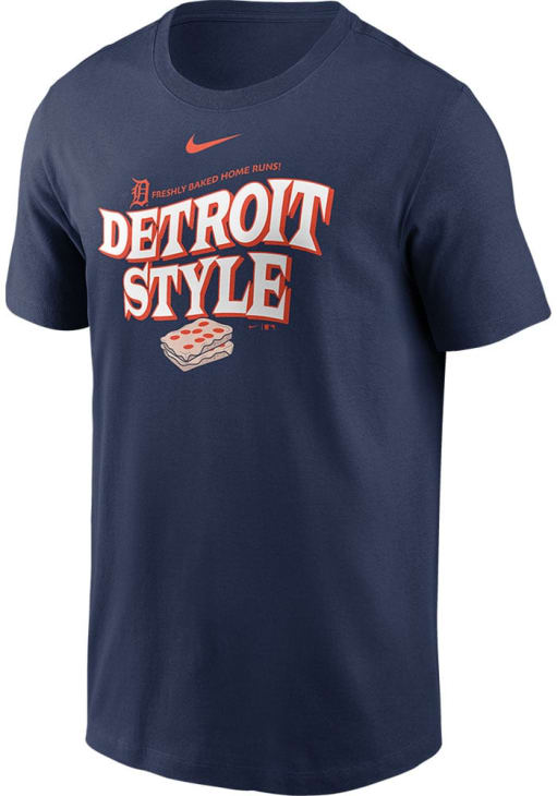 Nike Detroit Tigers Navy Blue Detroit Style Short Sleeve T Shirt