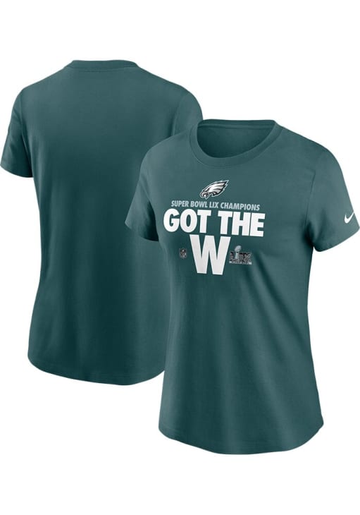 Nike Philadelphia Eagles Womens Midnight Green 2024 Super Bowl Champs Parade Short Sleeve T-Shirt