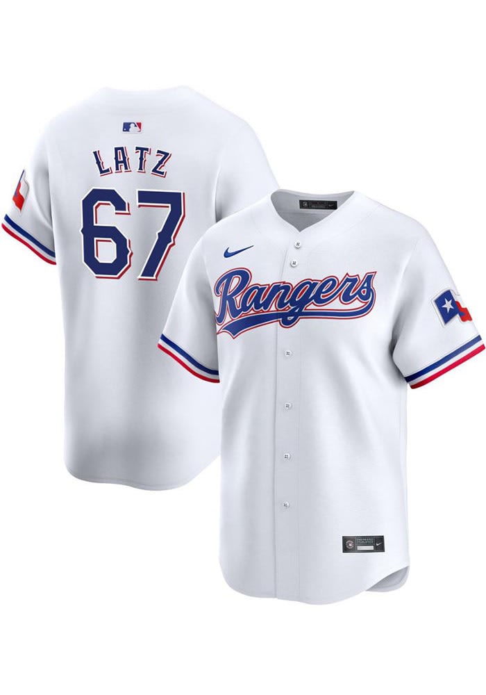 Jacob Latz Texas Rangers Mens White Home 2024 Limited Baseball