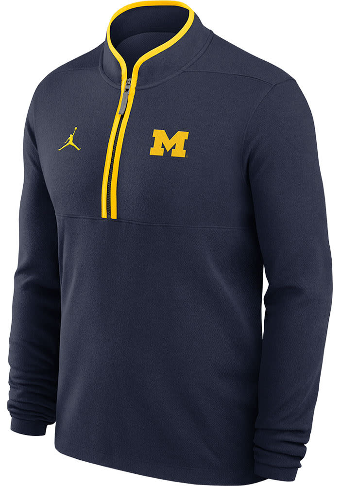 大濠　Trojans Jordan ネイビー ポロシャツ Nike Mens BLUE Michigan Wolverines Jordan Victory Long Sleeve Qtr
