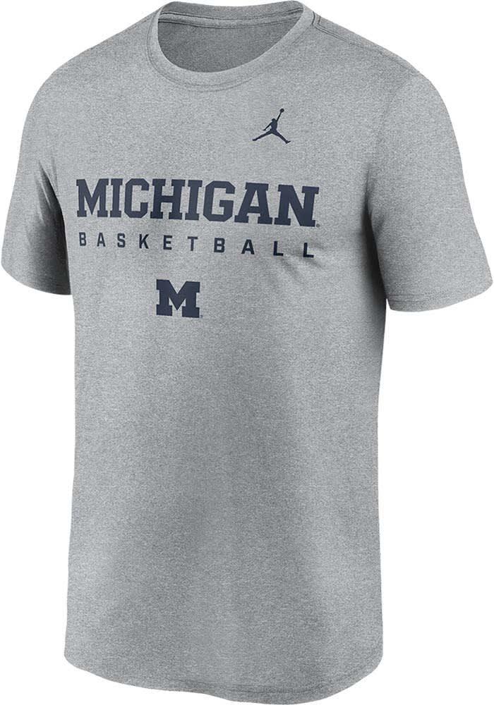 Nike Michigan Wolverines HEATHER GREY Jordan DriFIT Basketball