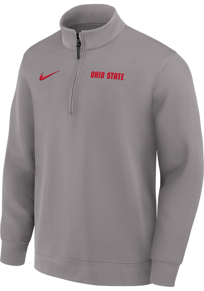 Nike Ohio State Buckeyes Mens ASH DriFIT Coaches Pullover - 173234688