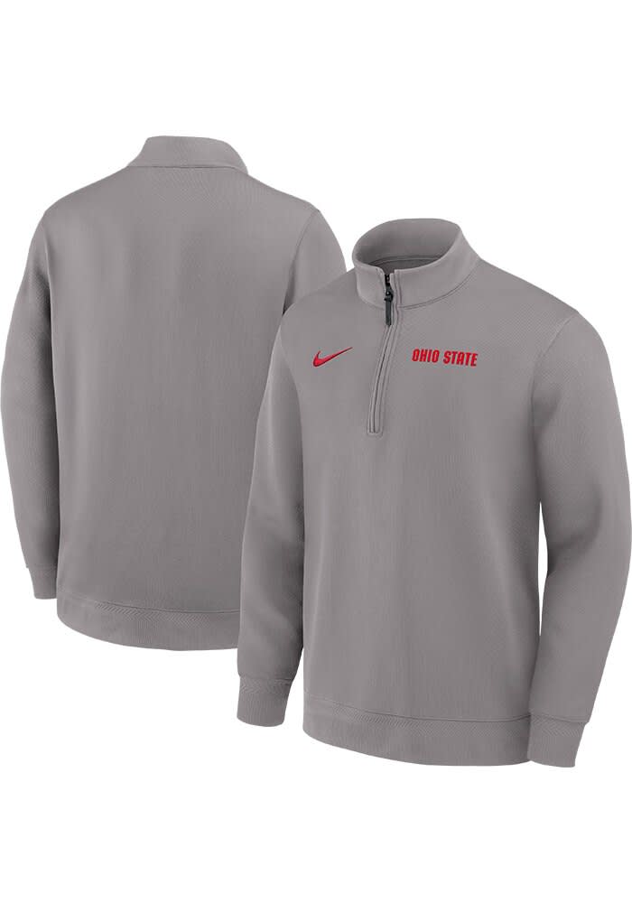 Nike Ohio State Buckeyes Mens ASH DriFIT Coaches Pullover - 173234688