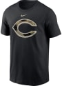 Cincinnati Reds Nike Camo Logo T Shirt - Black