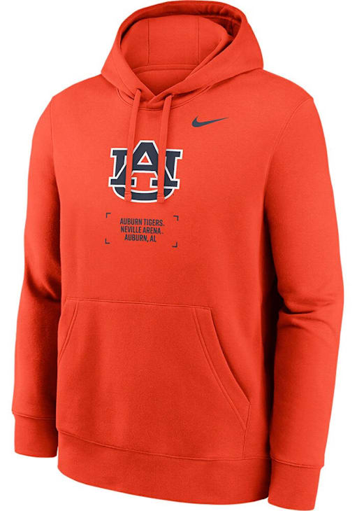 Nike Auburn Tigers Mens ORANGE Club Fleece Basketball Hoodie