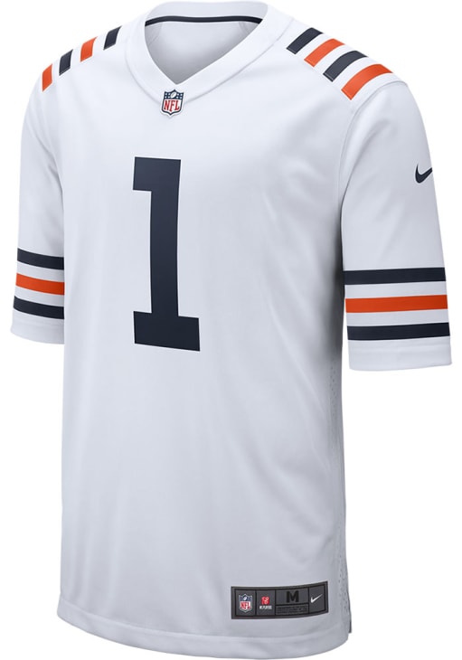 Justin Fields  Nike Chicago Bears White Alternate Game Football Jersey