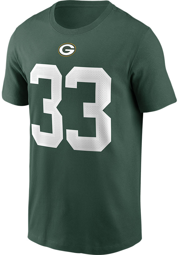 Aaron Jones Green Bay Packers GREEN NAME AND NUMBER Short Sleeve