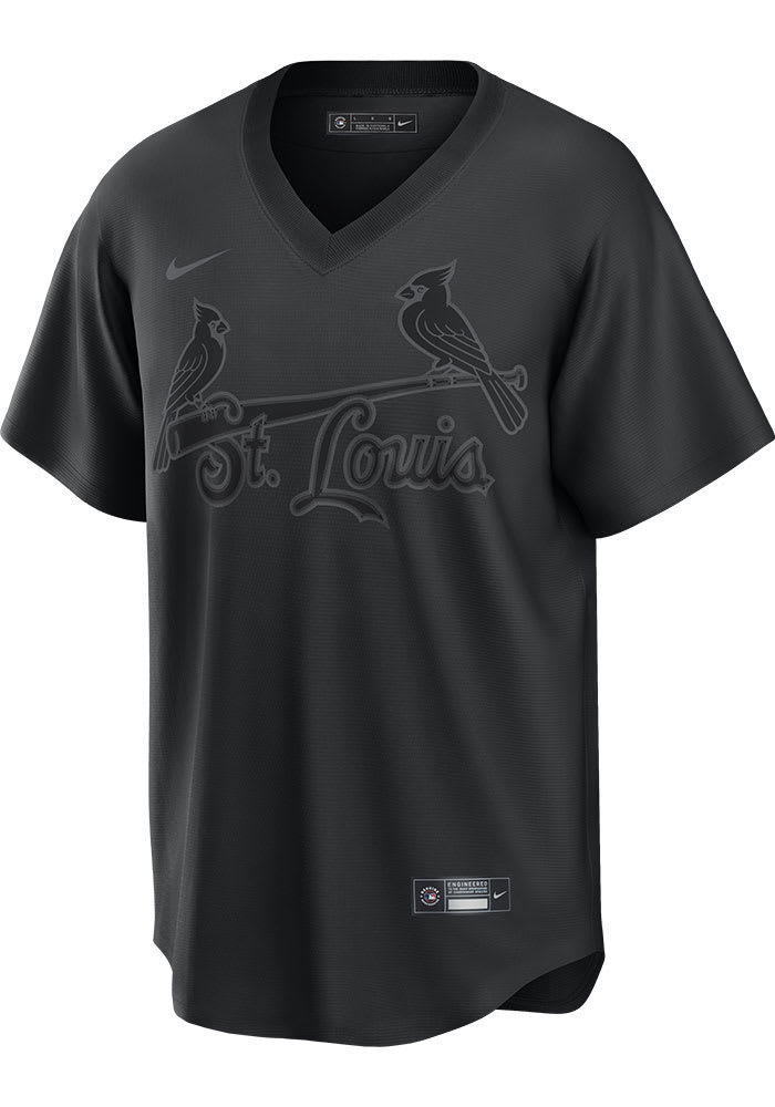 St Louis Cardinals Mens Nike Replica Pitch Black Jersey Black