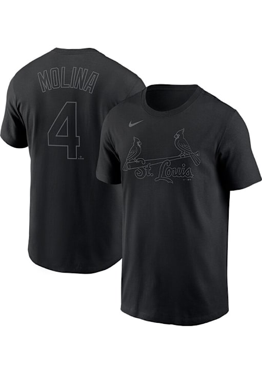 Yadier Molina St Louis Cardinals BLACK Pitch Black Name And Number