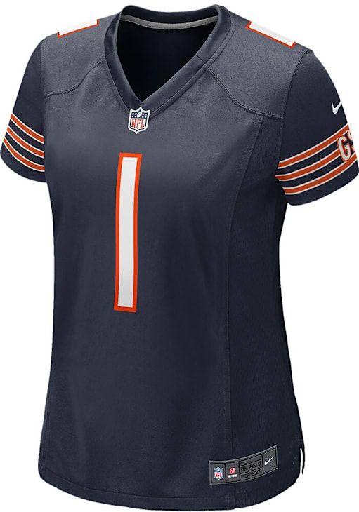 Justin Fields Womens Chicago Bears NAVY Home Game Football Jersey