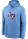 Texas Rangers CLUB FLEECE Hooded Sweatshirt - Light Blue