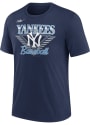 New York Yankees Nike COOPERSTOWN REWIND NUT TRI-BLEND Fashion T Shirt - Navy Blue