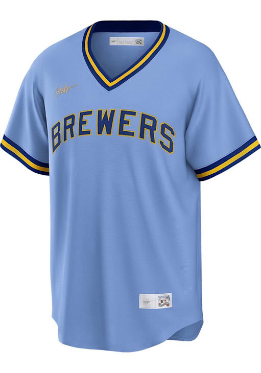 Milwaukee Brewers Christian Yelich Nike LIGHT BLUE Throwback