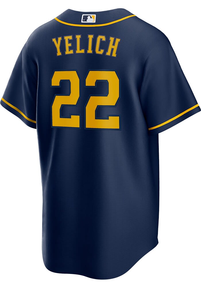 Christian Yelich Milwaukee Brewers Mens Replica NAVY