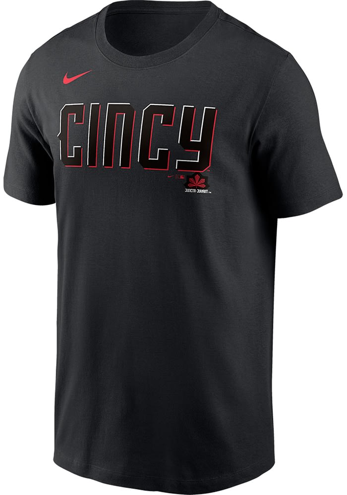 Nike Cincinnati Reds BLACK City Connect Wordmark Short Sleeve T