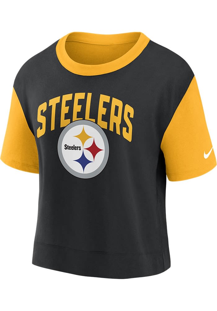 Nike Pittsburgh Steelers Womens Black High Hip Short Sleeve T Shirt