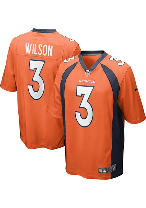 Russell Wilson Nike Denver Broncos Orange Home Game Football Jersey
