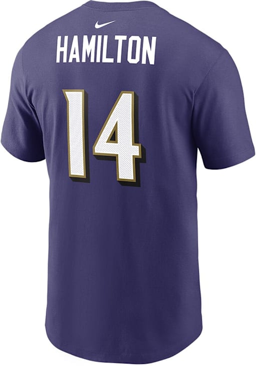 Kyle Hamilton Baltimore Ravens PURPLE Name and Number Short Sleeve