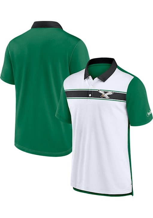 Nike Philadelphia Eagles Mens REWIND PIQUE WHITE Short Sleeve Polo