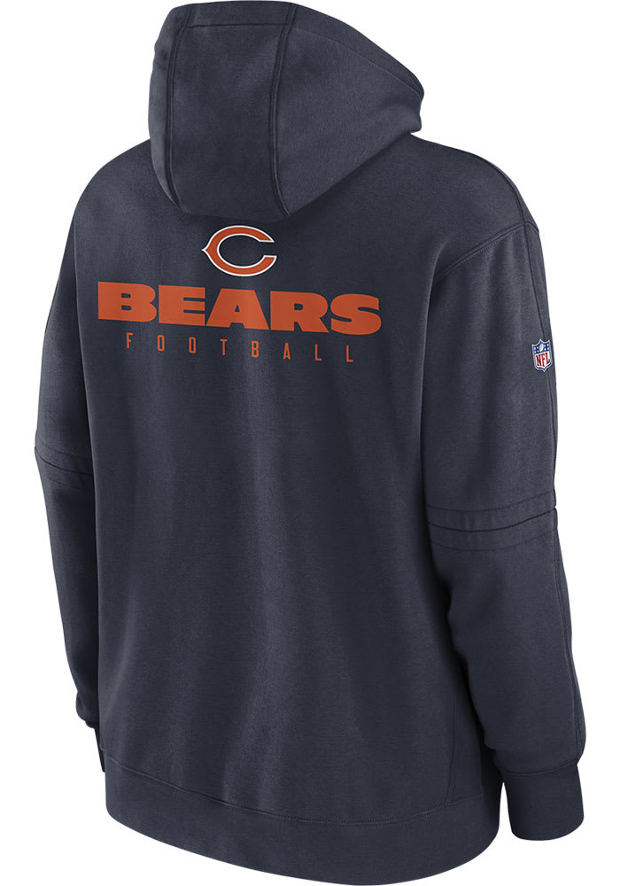 Nike Chicago Bears Mens NAVY Sideline Club Fleece Hoodie - 17326358