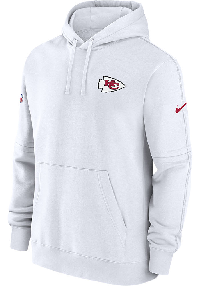 Nike Kansas City Chiefs Mens Sideline Club Fleece Hoodie - WHITE