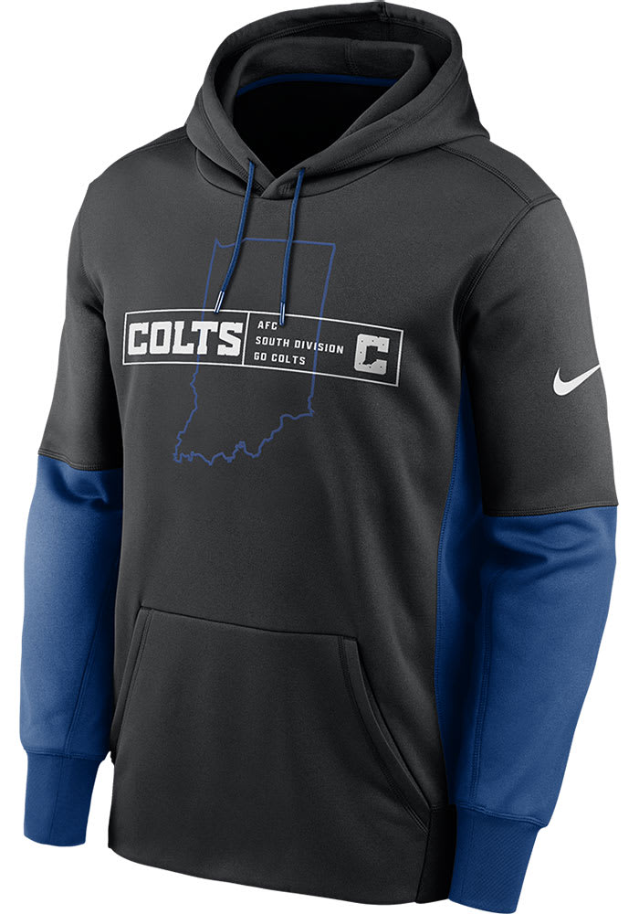 Indianapolis Colts Mens Nike BLACK THERMA COLOR BLOCK Hood - 17326438