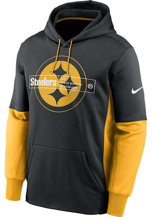 Pittsburgh Steelers Mens Nike BLACK THERMA COLOR BLOCK Hood 17326439 - Main Image