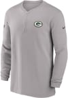 Main image for Nike Green Bay Packers Mens Grey Sideline Dri-Fit Long Sleeve 1/4 Zip Pullover