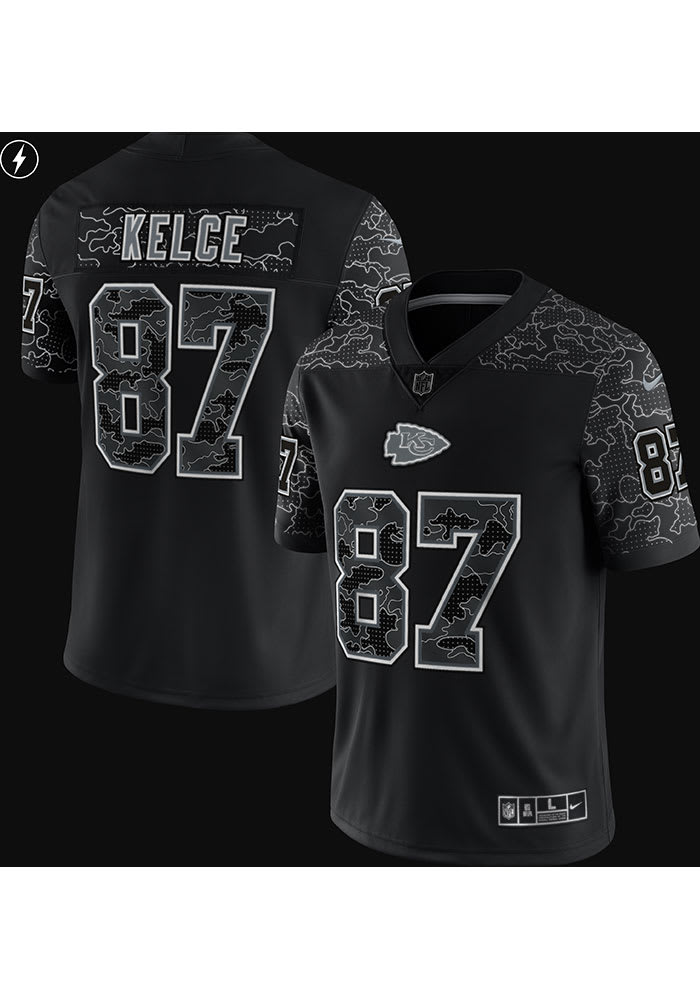 Kansas City Chiefs No87 Travis Kelce Men's Nike 2020 Salute To Service Golden Limited Jersey Black