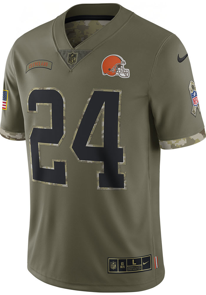 Nick Chubb Cleveland Browns Mens OLIVE SALUTE TO SERVICE Limited