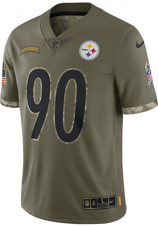 TJ Watt Pittsburgh Steelers Mens OLIVE SALUTE TO SERVICE Limited