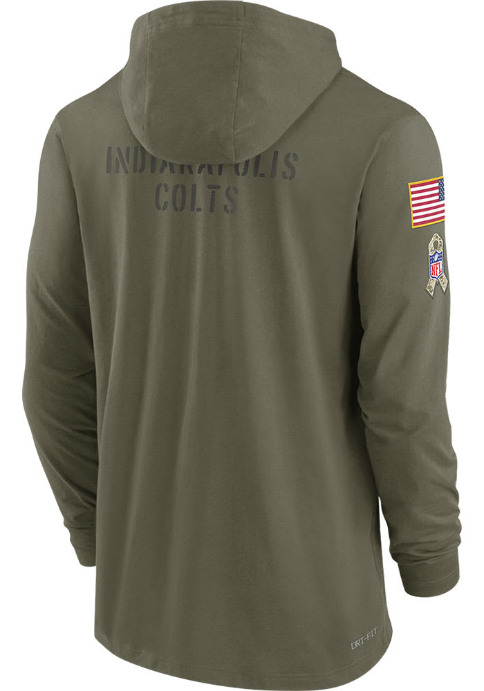 Indianapolis Colts Mens Nike OLIVE SALUTE TO SERVICE Hood