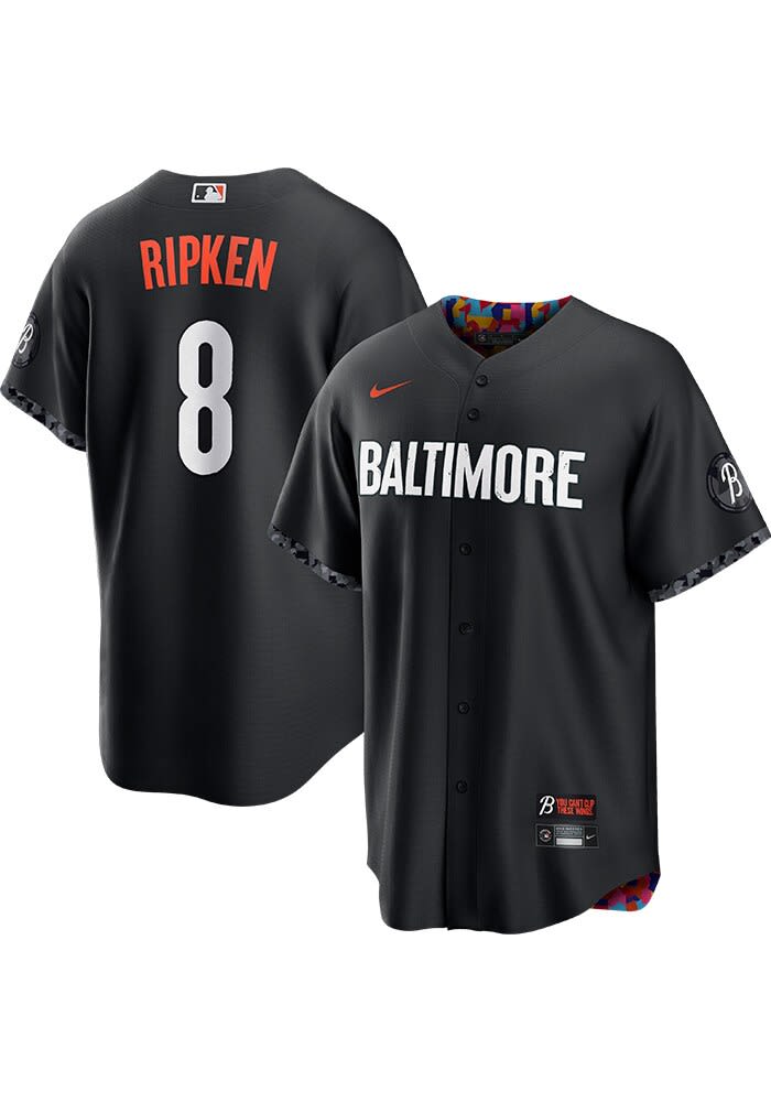 Cal Ripken Jr Baltimore Orioles Mens Replica BLACK City Con Jersey