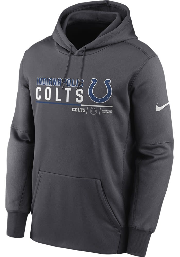 Indianapolis Colts Mens Nike CHARCOAL THERMA PULLOVER Hood