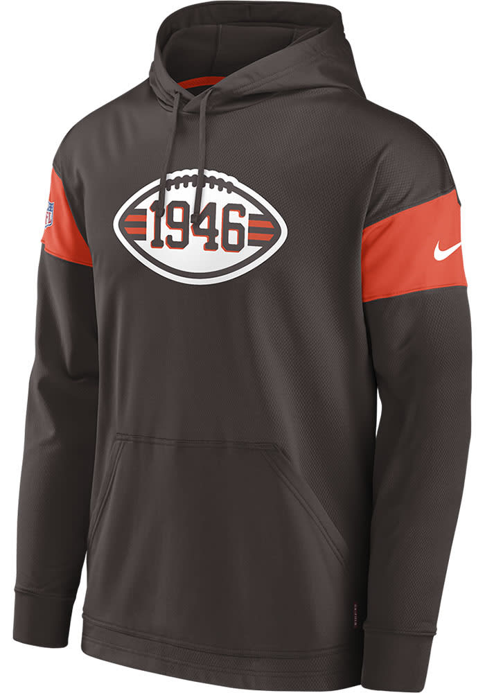 CLEVELAND BROWNS パーカー Cleveland Browns Mens Nike Brown SIDELINE HOODIE TOP Logo