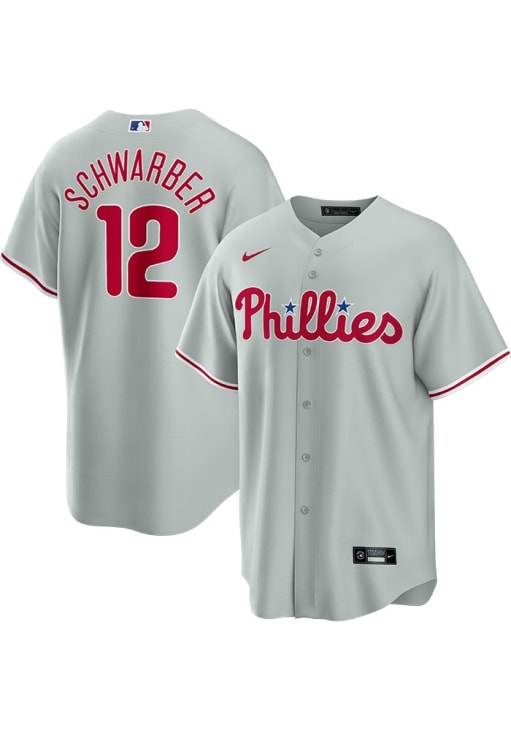 Kyle Schwarber Philadelphia Phillies Mens Replica Away Jersey - Grey