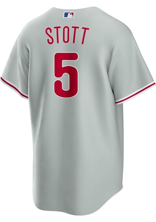 Bryson Stott Philadelphia Phillies Mens Replica Away Jersey - Grey