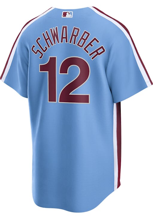 Kyle Schwarber Philadelphia Phillies Mens Replica Alt Jersey - Light Blue