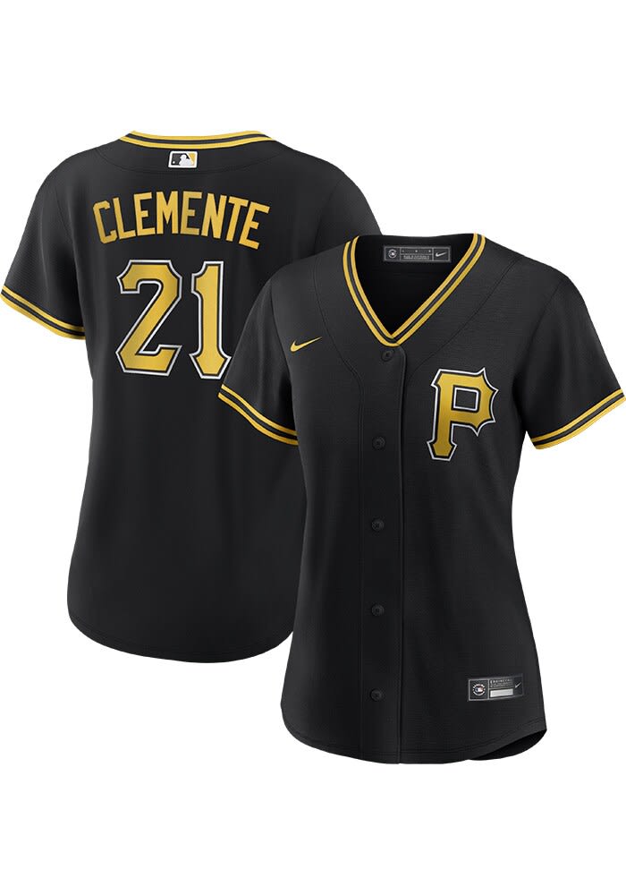 Roberto Clemente Pittsburgh Pirates Womens Replica BLACK Alt