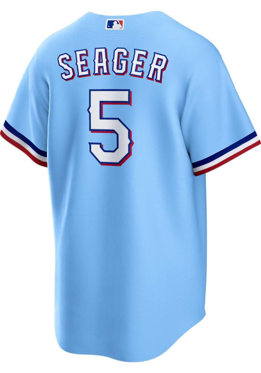 Corey Seager Texas Rangers Mens Replica Alt Design Jersey - Light Blue