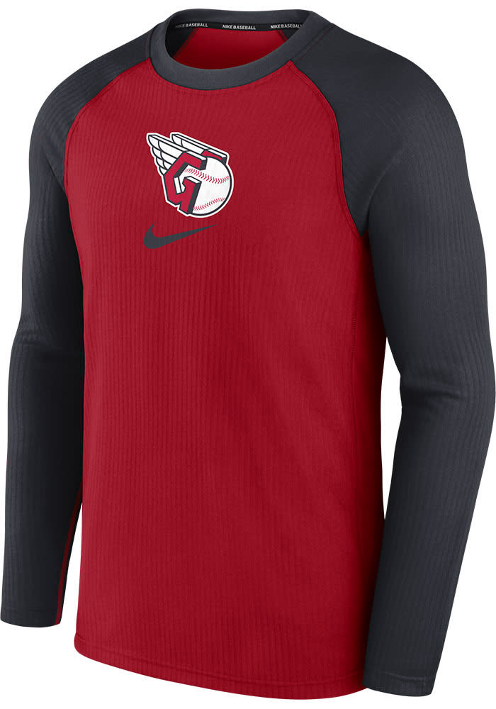 Nike Cleveland Guardians Mens Long Sleeve Red Game Sweatshirt