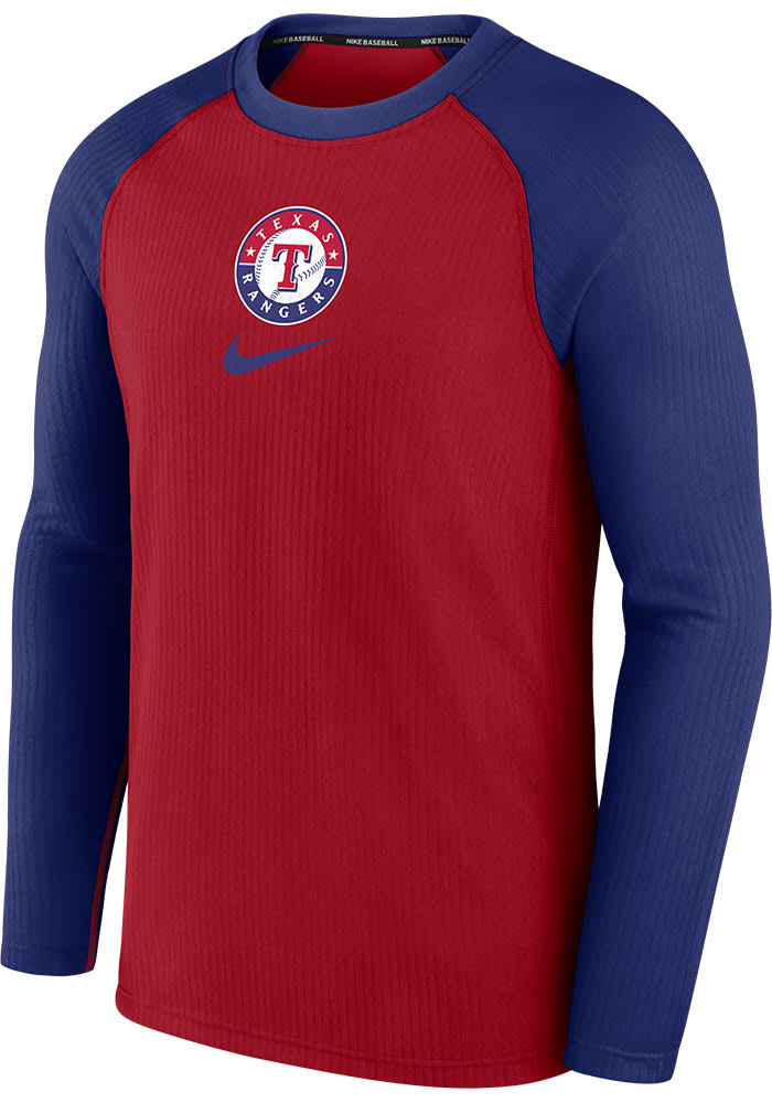 Nike Texas Rangers Mens Long Sleeve Red Game Sweatshirt