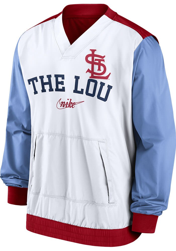 Nike St Louis Cardinals Mens Rewind Warm Up WHITE Pullover