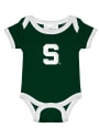 Michigan State Spartans Baby Green Ringer One Piece