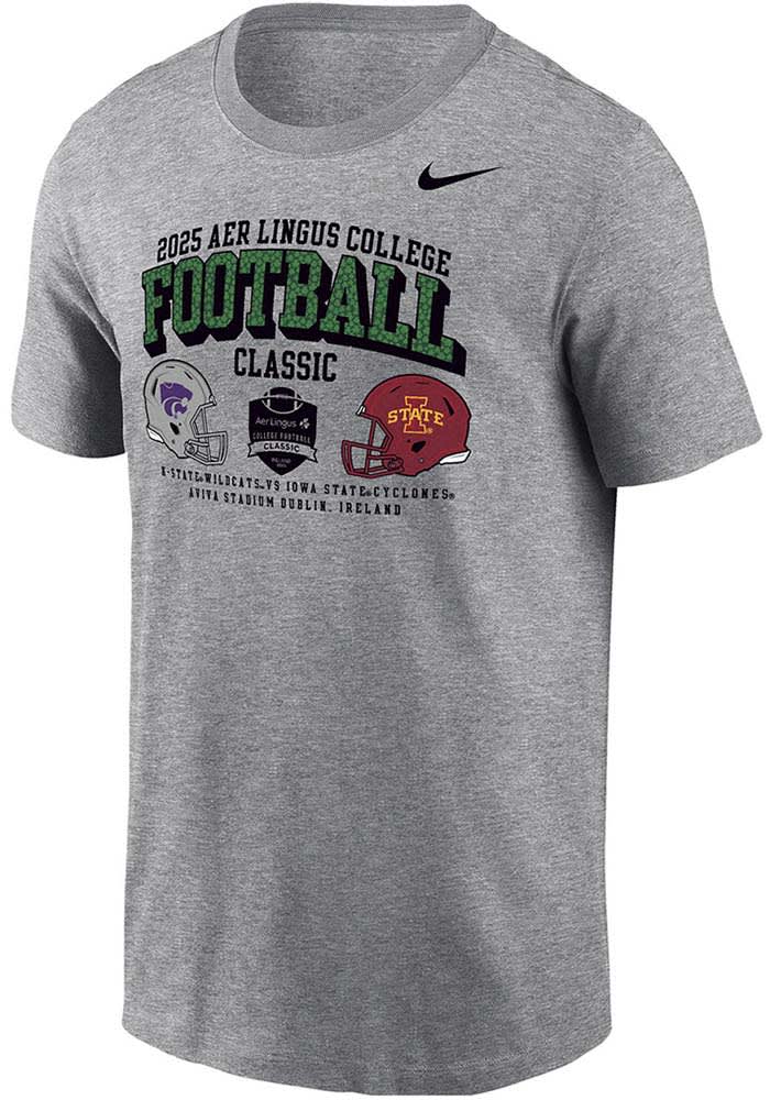 Nike ATHLETICGREY K-State Wildcats Football Aer Lingus College